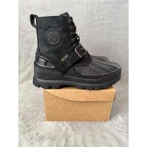 Polo Ralph Lauren Oslo High Leather Waterproof Duck Boots Black Mens Size 10